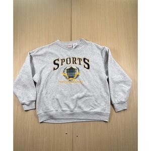 New Moves Sports International Sweatshirt Womens XL Heather Gray Knit Cotton